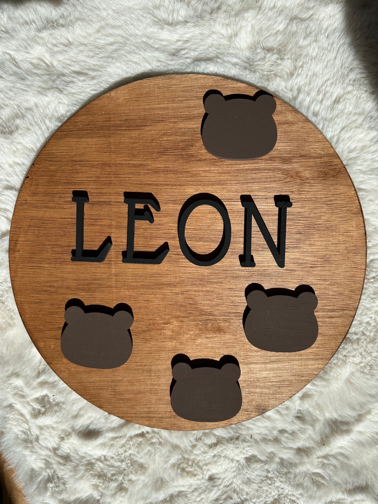 Prénom en bois Motif Ourson