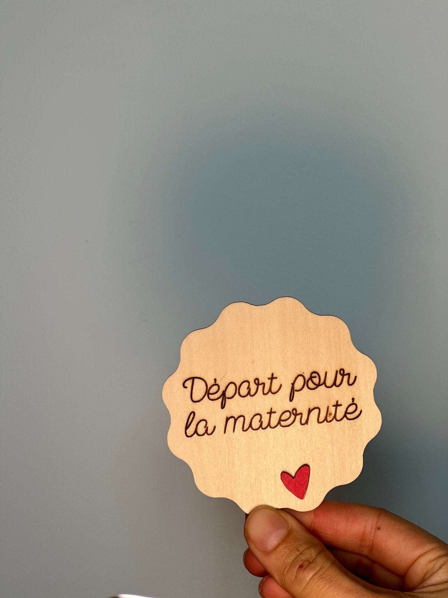 🌸 Lot de 9 Cartes Étapes Grossesse en Bois – cadeau 💕