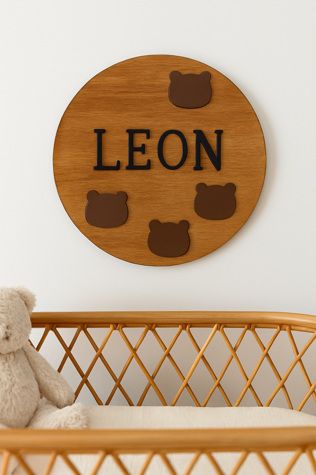 Prénom en bois Motif Ourson
