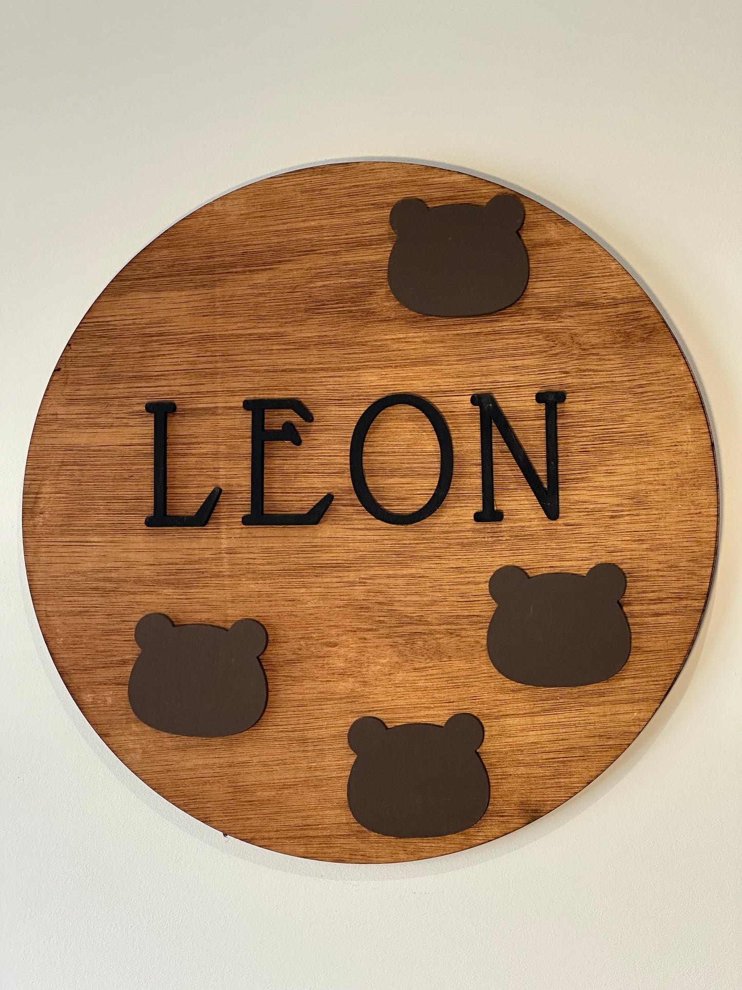 Prénom en bois Motif Ourson