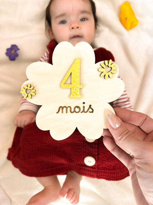 Cartes étapes fleuries - cadeau de naissance personnalisé