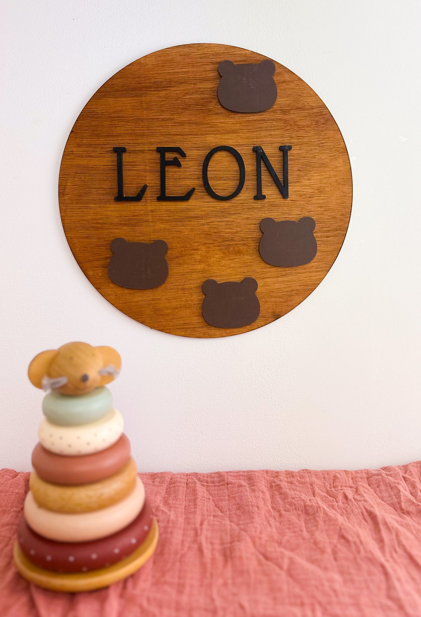 Prénom en bois Motif Ourson