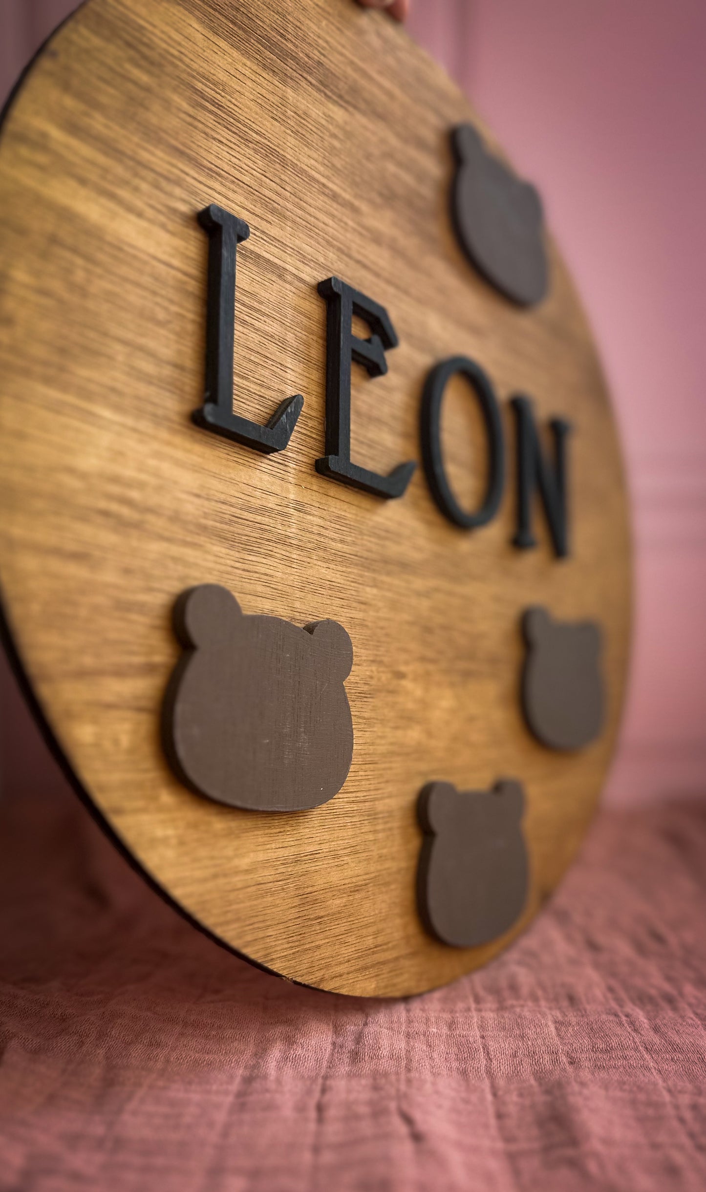 Prénom en bois Motif Ourson