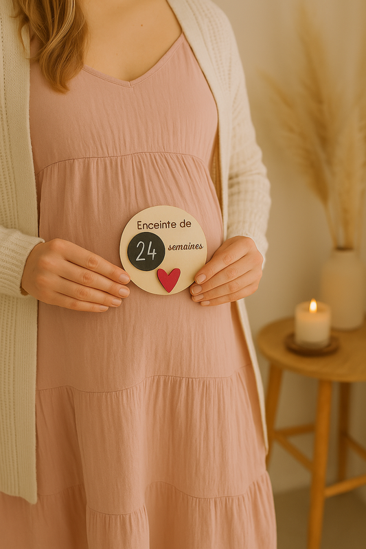 Carte Étape Grossesse – Suivi Hebdomadaire Personnalisable