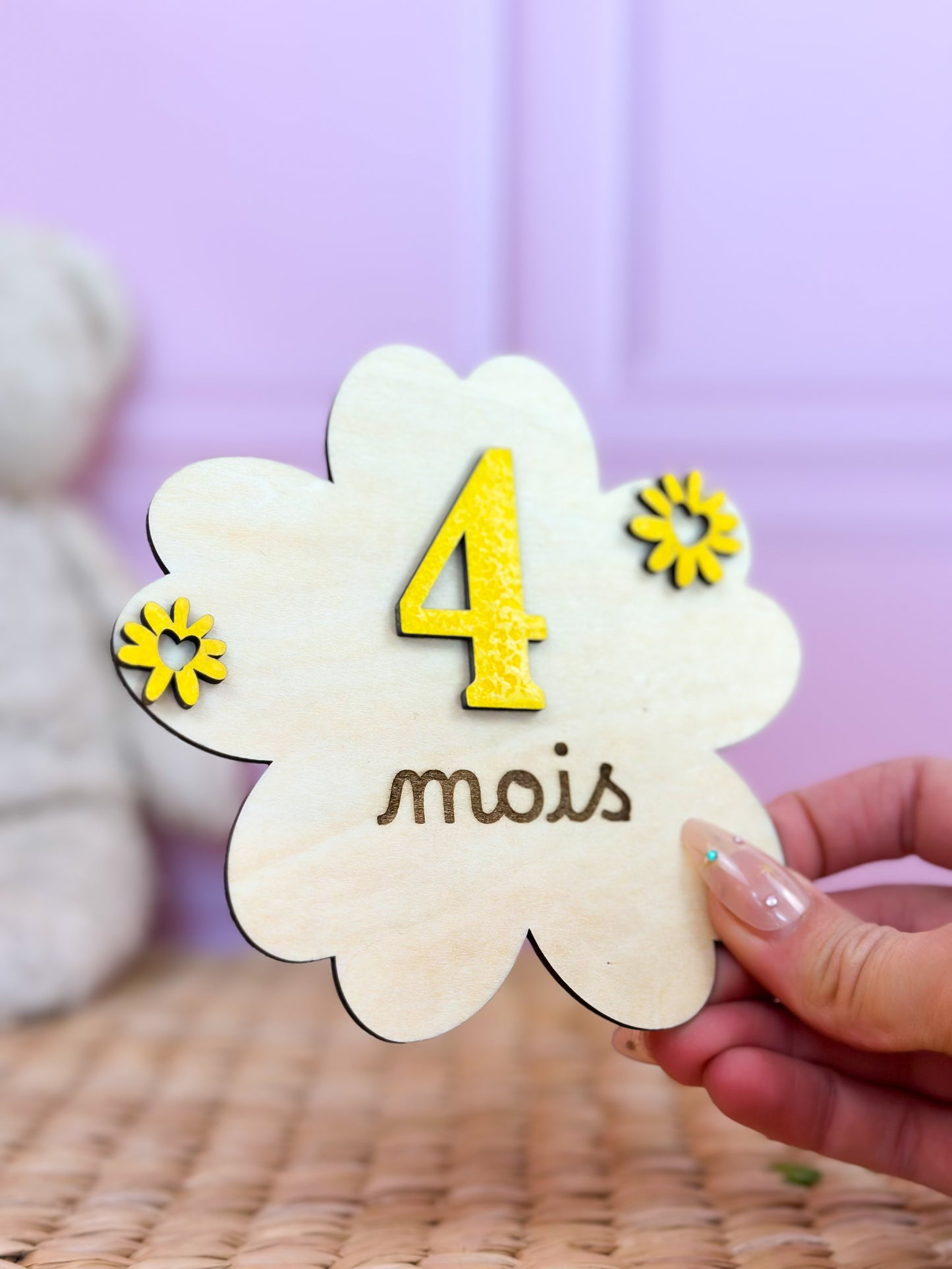 Cartes étapes fleuries - cadeau de naissance personnalisé