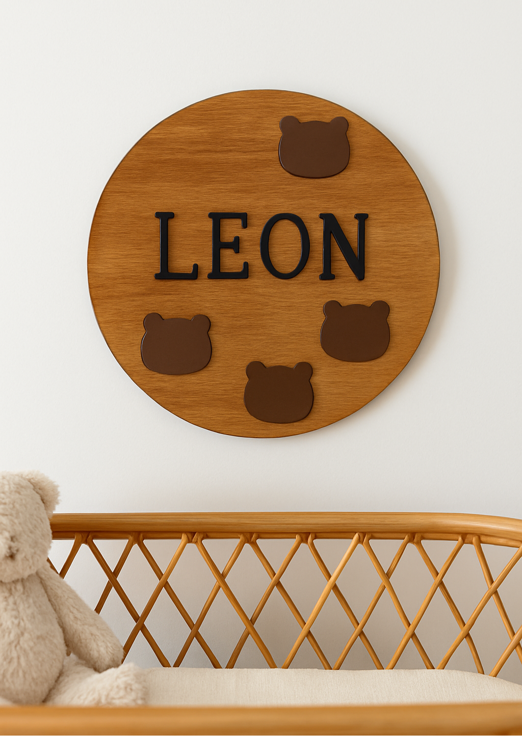 Prénom en bois Motif Ourson