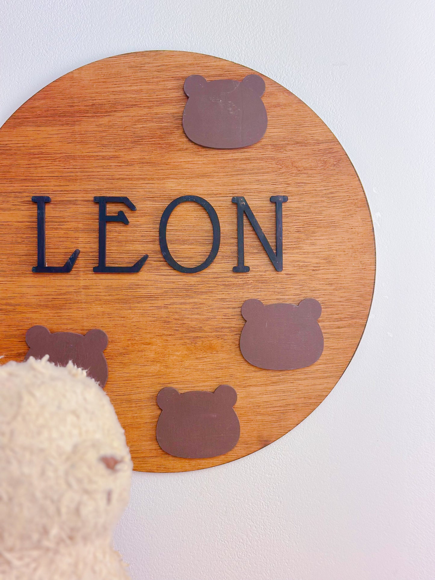 Prénom en bois Motif Ourson