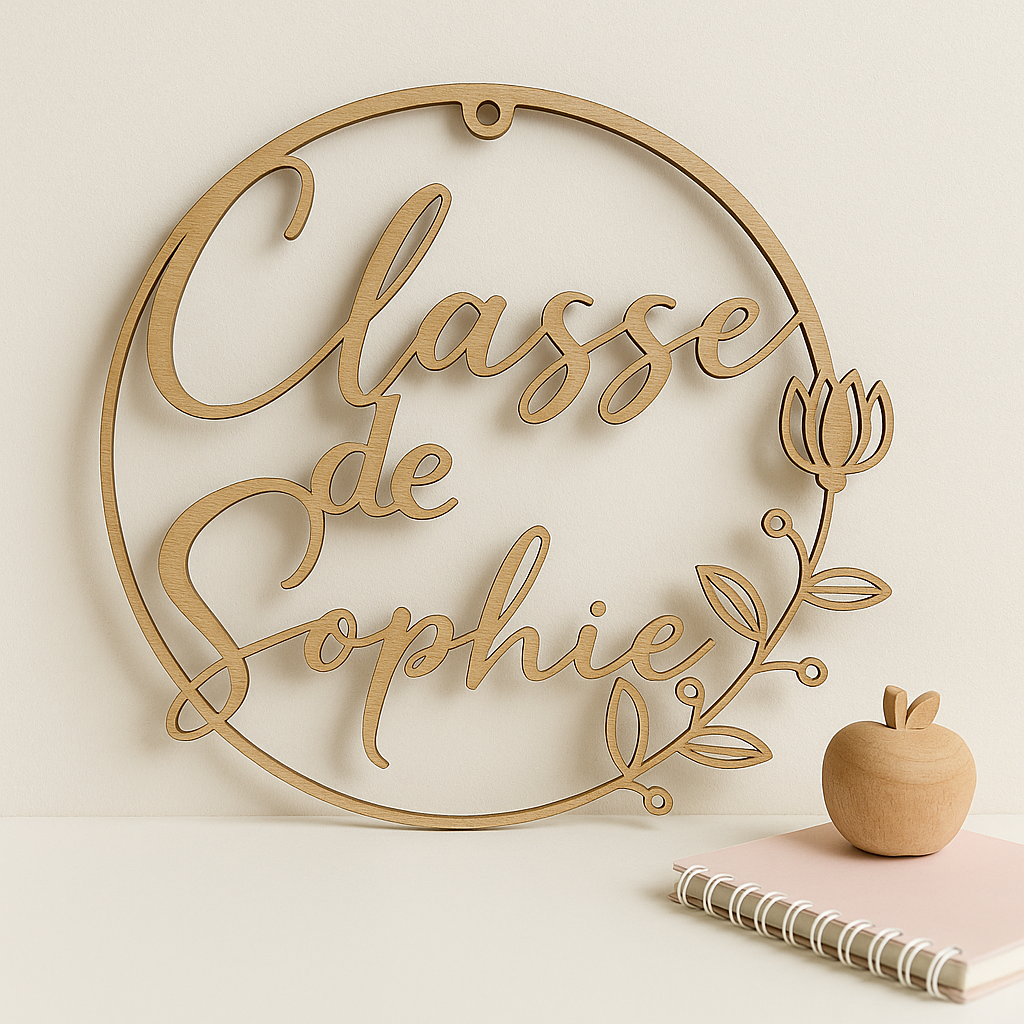 Couronne en bois pour Maîtresse - cadeau de noël