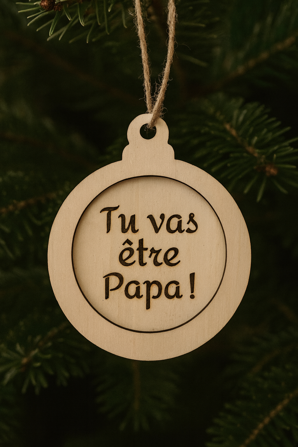 Annonce grossesse Noël - boule de Noël