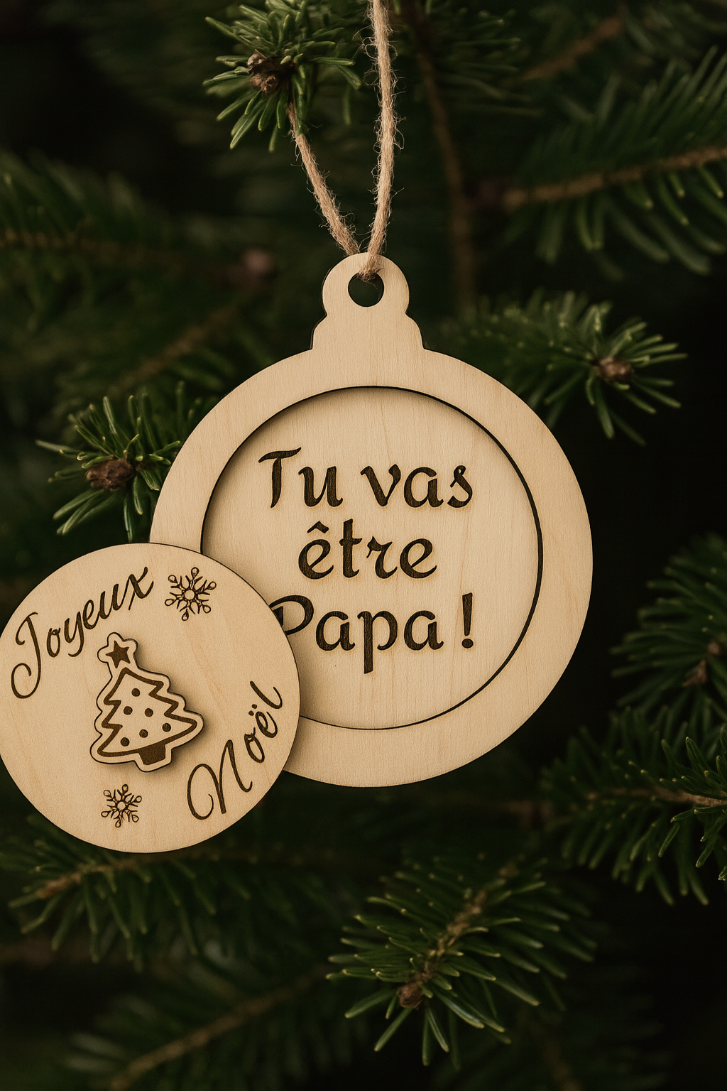 Annonce grossesse Noël - boule de Noël