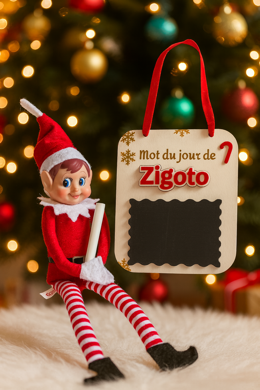 Panneau de message du lutin farceur personnalisé avec ardoise