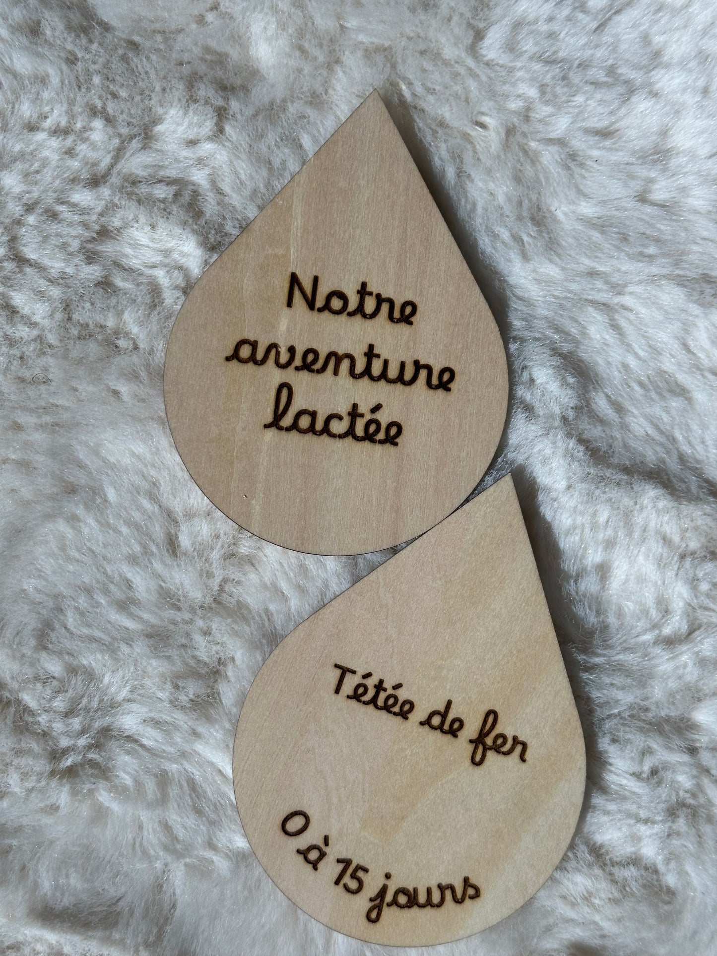 cartes étapes allaitement Notre aventure lactée et Tétée de fer en forme de goutte de lait