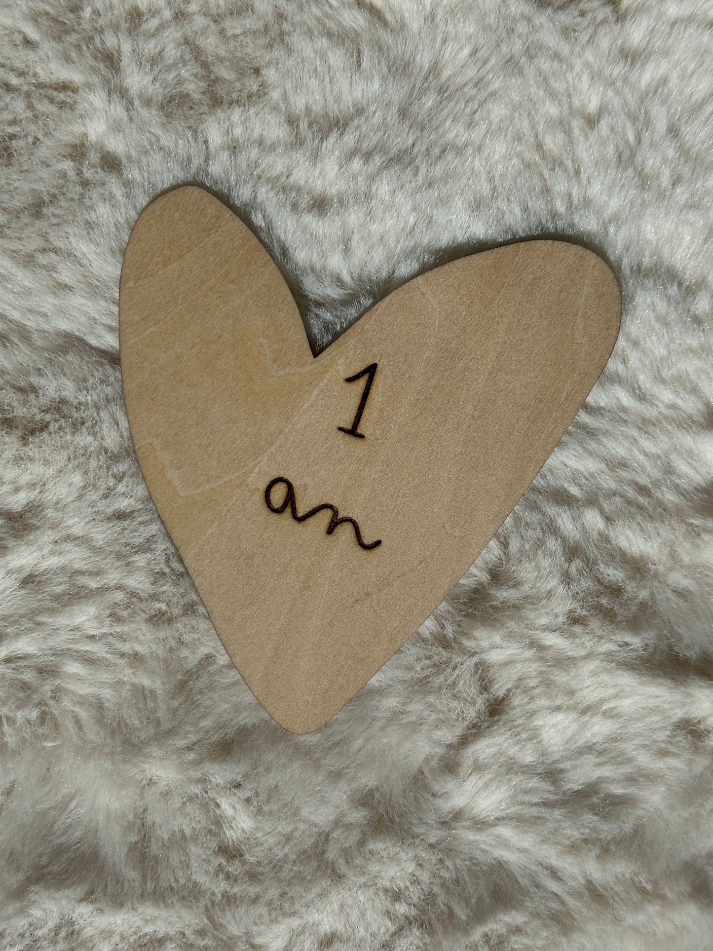 carte étape en forme de coeur, en bois, 1 an