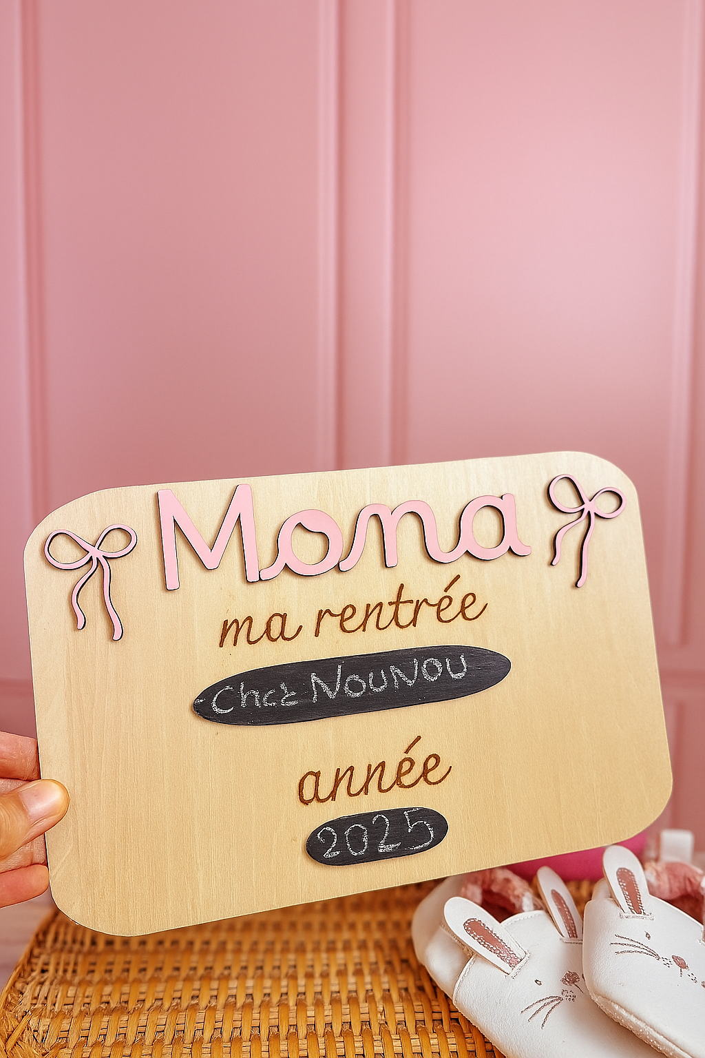 Pancarte personnalisée pour photo de rentrée scolaire