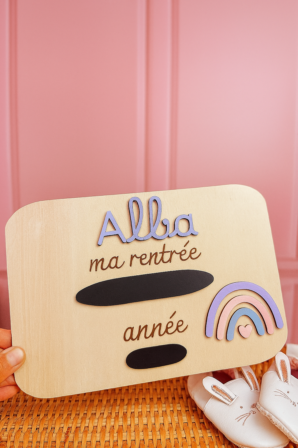 Pancarte personnalisée pour photo de rentrée scolaire
