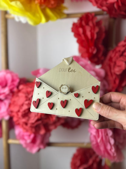 Wooden Love Envelope – Personalized Annual Vouchers