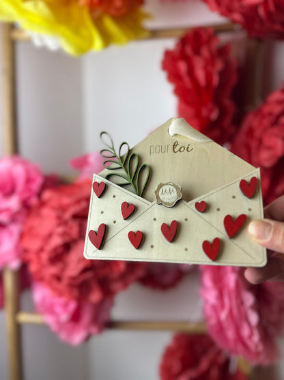 Wooden Love Envelope – Personalized Annual Vouchers