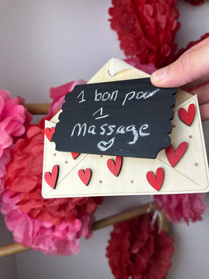 Wooden Love Envelope – Personalized Annual Vouchers