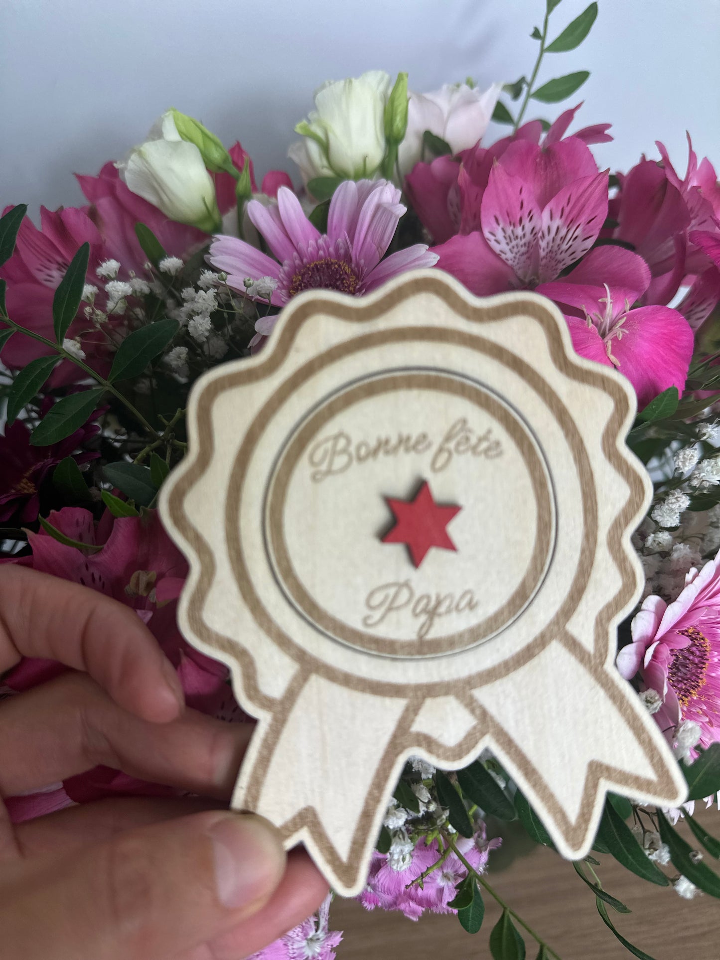Annonce Grossesse Papi - Médaille en bois Fête des Pères "Promotion Papi"