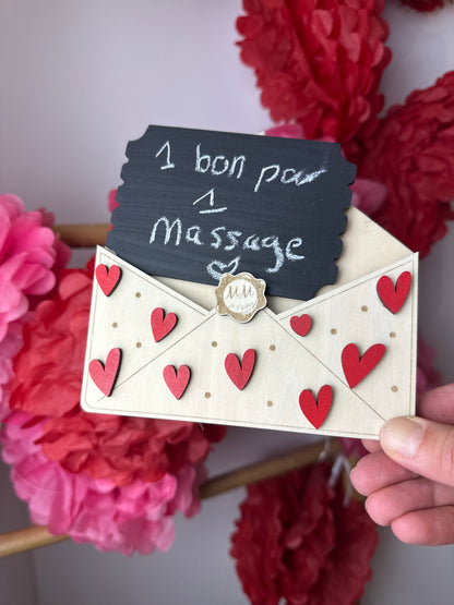 Wooden Love Envelope – Personalized Annual Vouchers