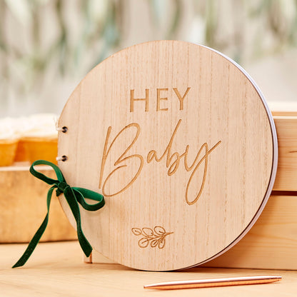livre d'or en bois pour baby-shower ou premier anniversaire