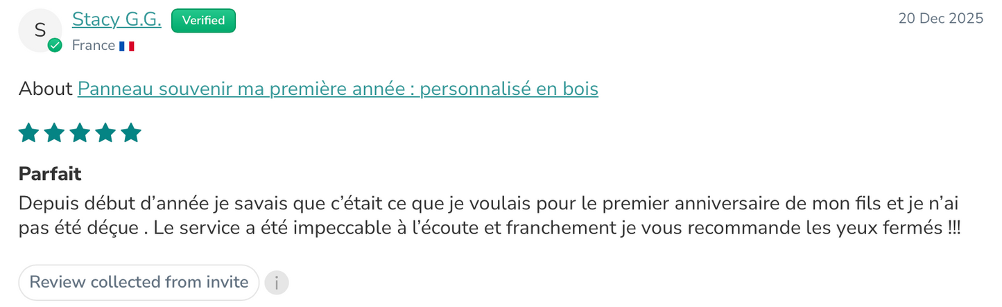 Panneau souvenir ma première année : personnalisé en bois