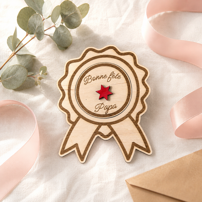 Annonce Grossesse Papi - Médaille en bois Fête des Pères "Promotion Papi"
