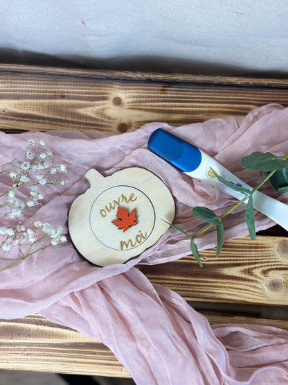 Citrouille en Bois Personnalisée – Annonce Grossesse Automne