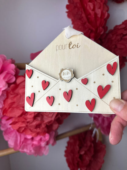 Wooden Love Envelope – Personalized Annual Vouchers