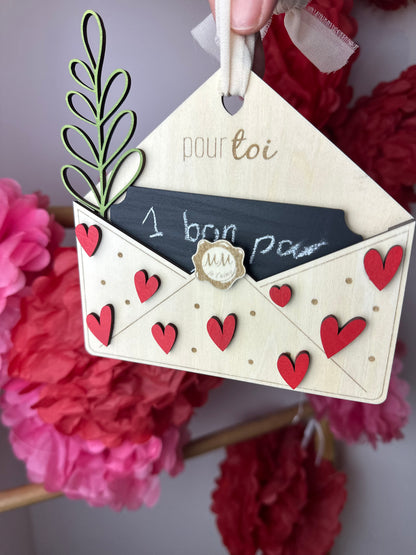 Wooden Love Envelope – Personalized Annual Vouchers