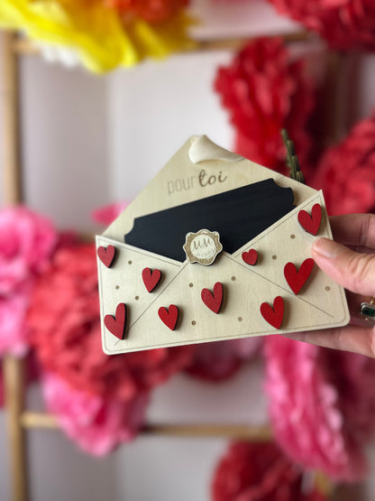 Wooden Love Envelope – Personalized Annual Vouchers