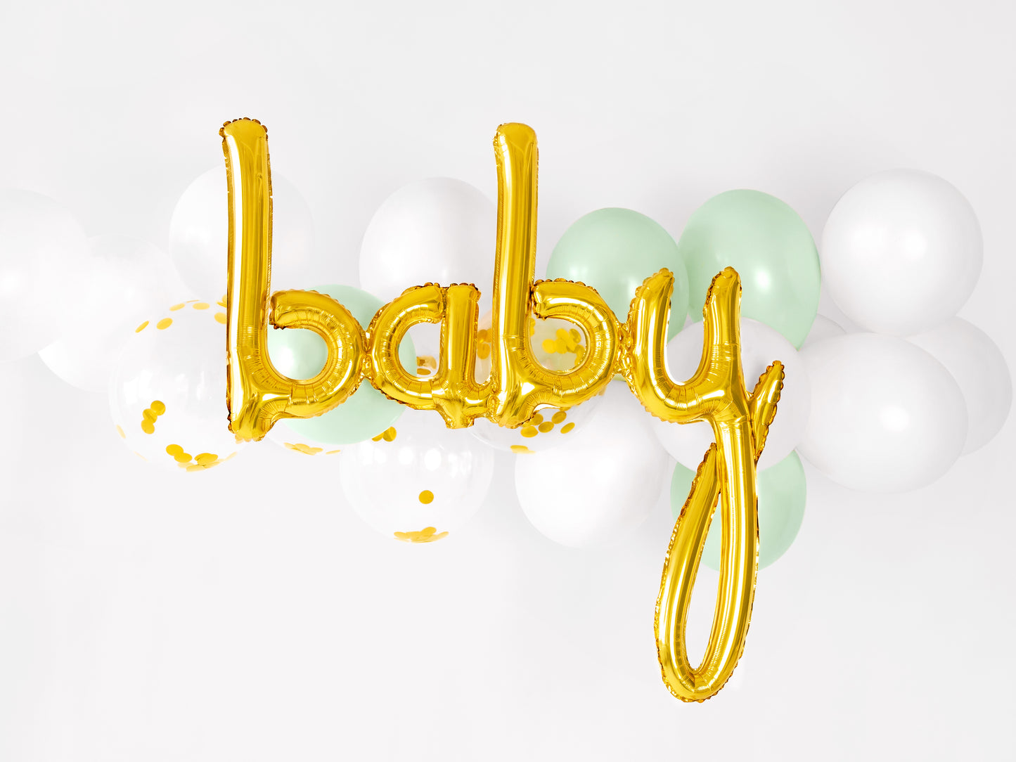 babyshower dorée, ballon baby