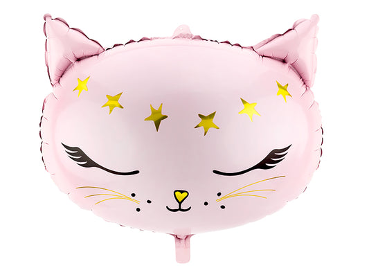 ballon rose tête de chat