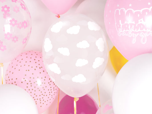 ballons transparents motif nuages