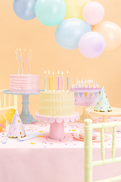6 bougies couleurs pastelles anniversaire