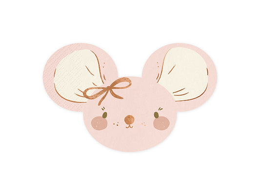 20 Serviettes en papier souris rose