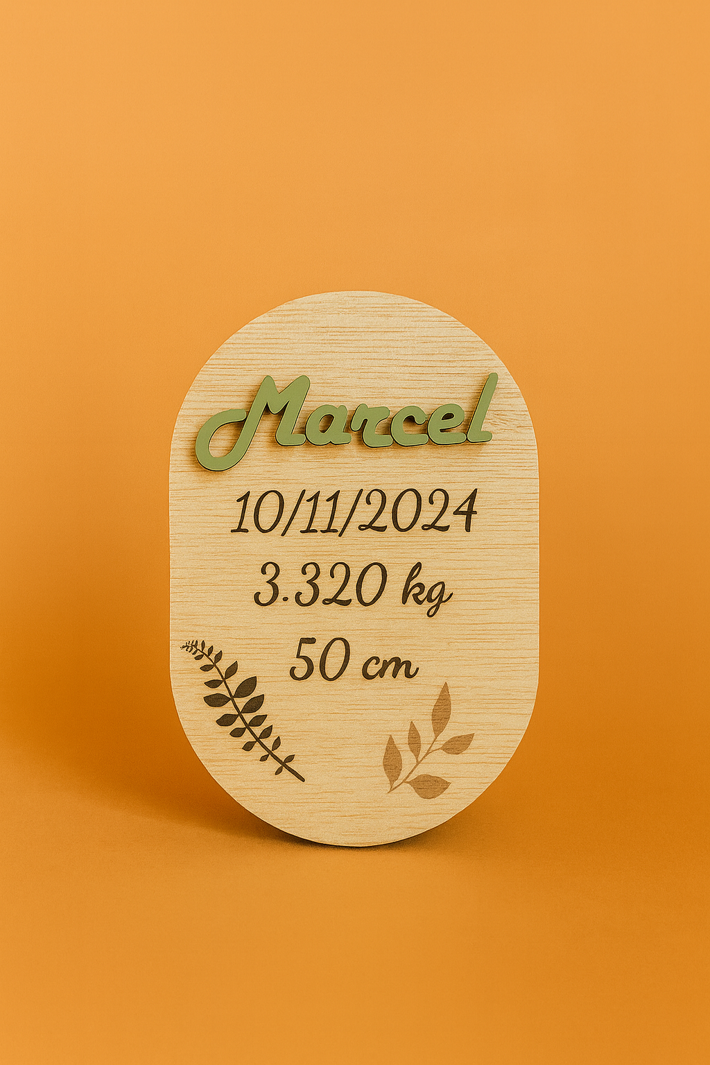 Pancarte de naissance personnalisée en bois