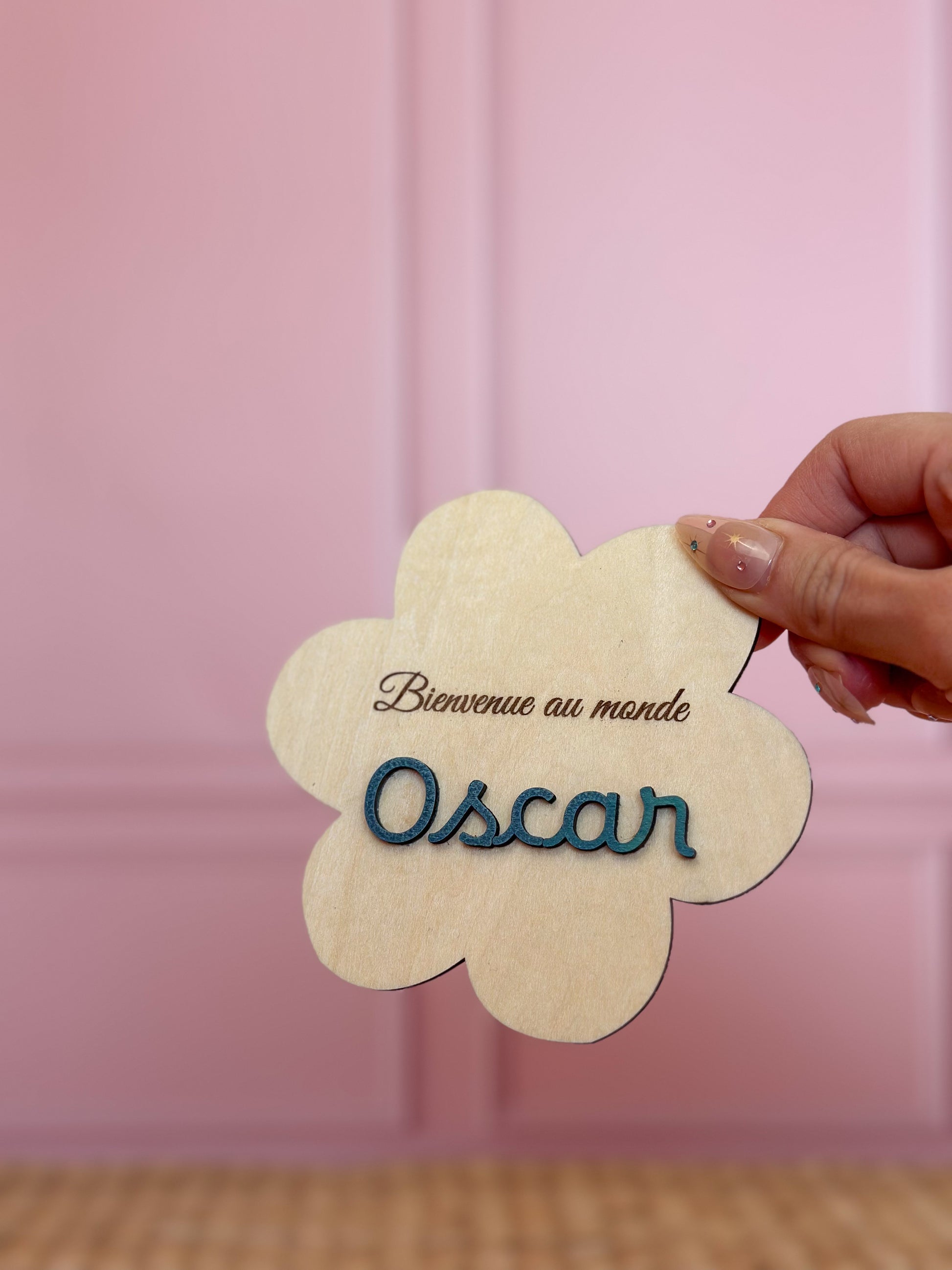Cartes étapes bébé en forme de fleurs en 3 dimensions et couleur 