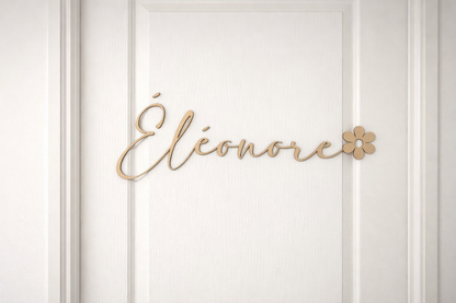 Prénom fleurs - chambre bébé - en bois