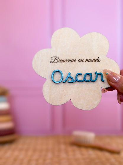 Cartes étapes bébé en forme de fleurs en 3 dimensions et couleur 