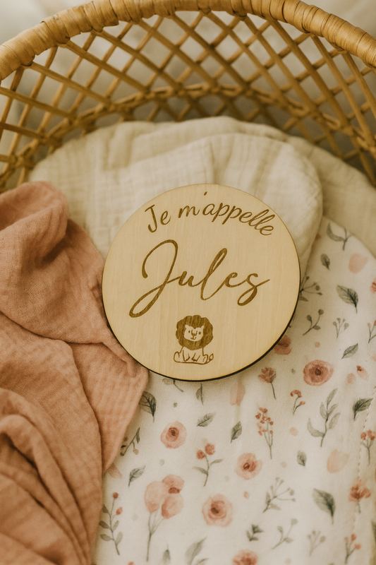 Carte en bois “Je m’appelle…”