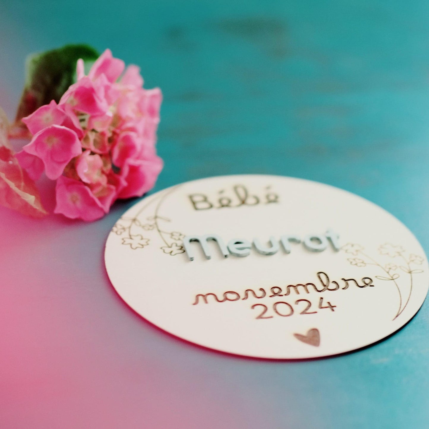 carte en bois annonce grossesse personnalisee