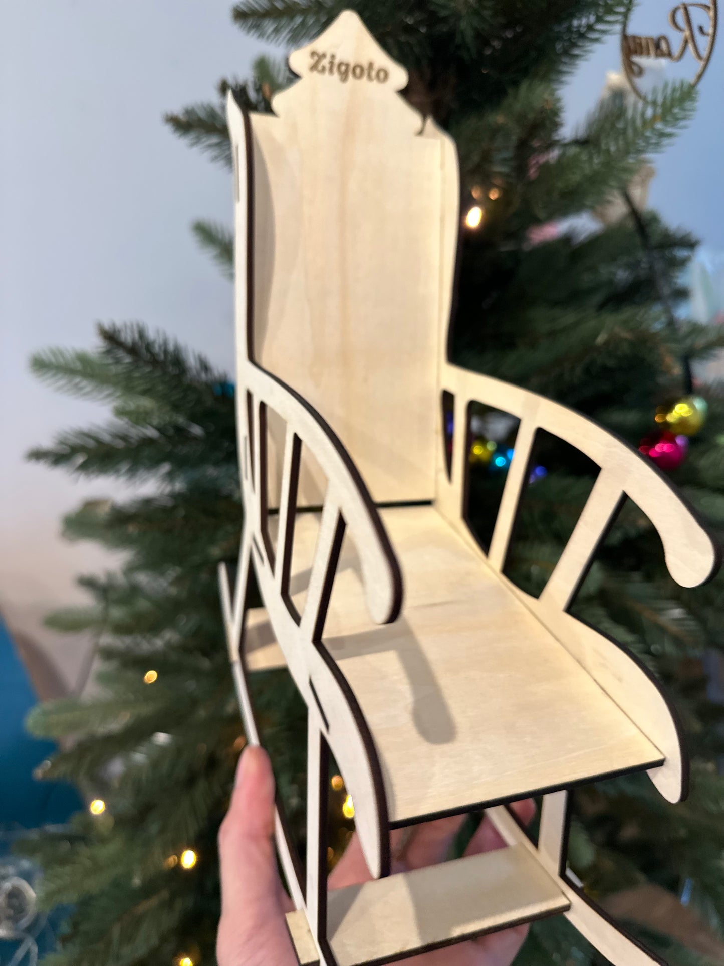 Rocking chair en bois pour lutin farceur – personnalisable • livré en kit