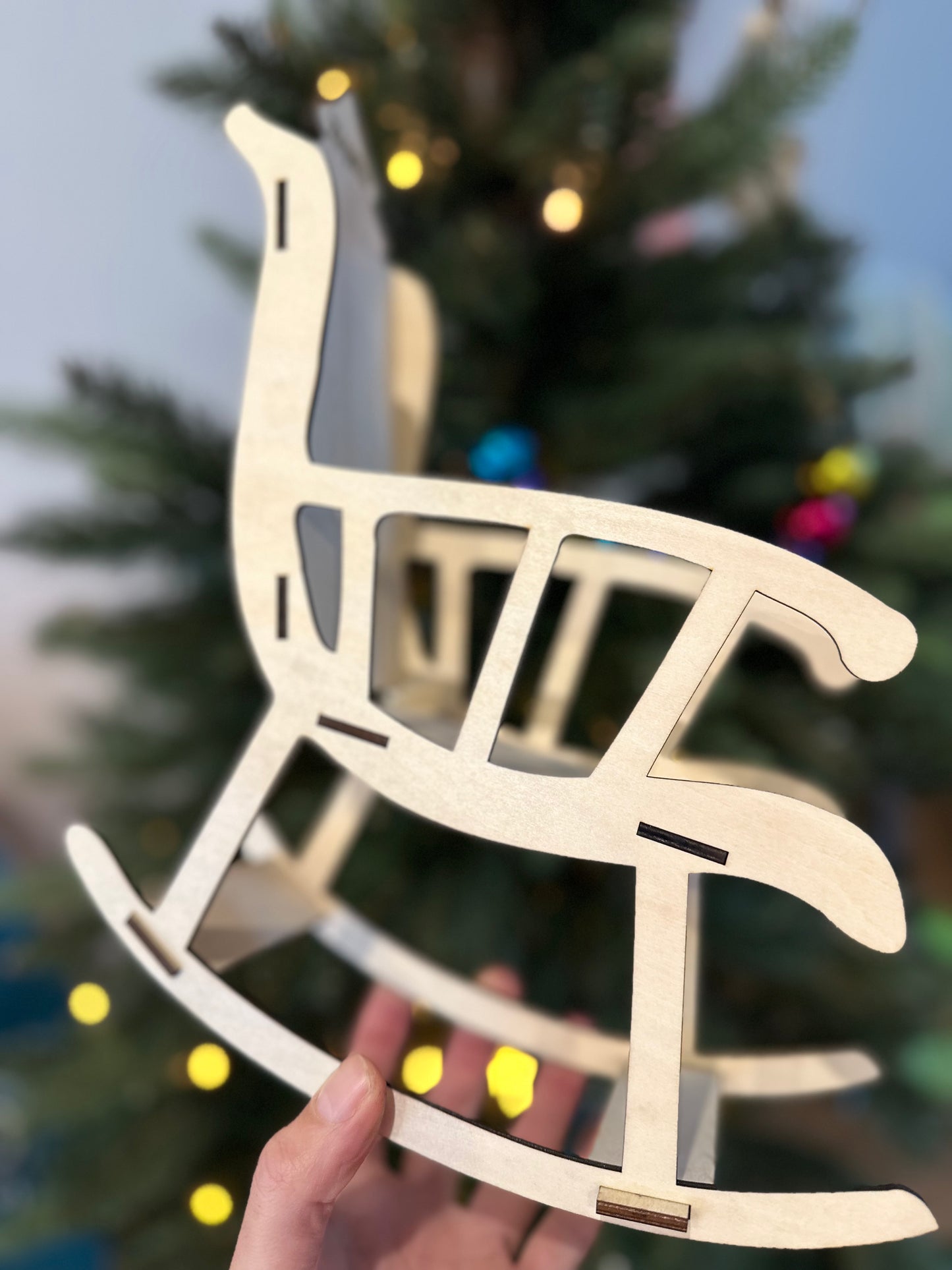 Rocking chair en bois pour lutin farceur – personnalisable • livré en kit