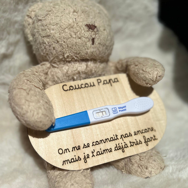 MKISHINE Annonce Grossesse Futur Papa – Carte En Bois Avec