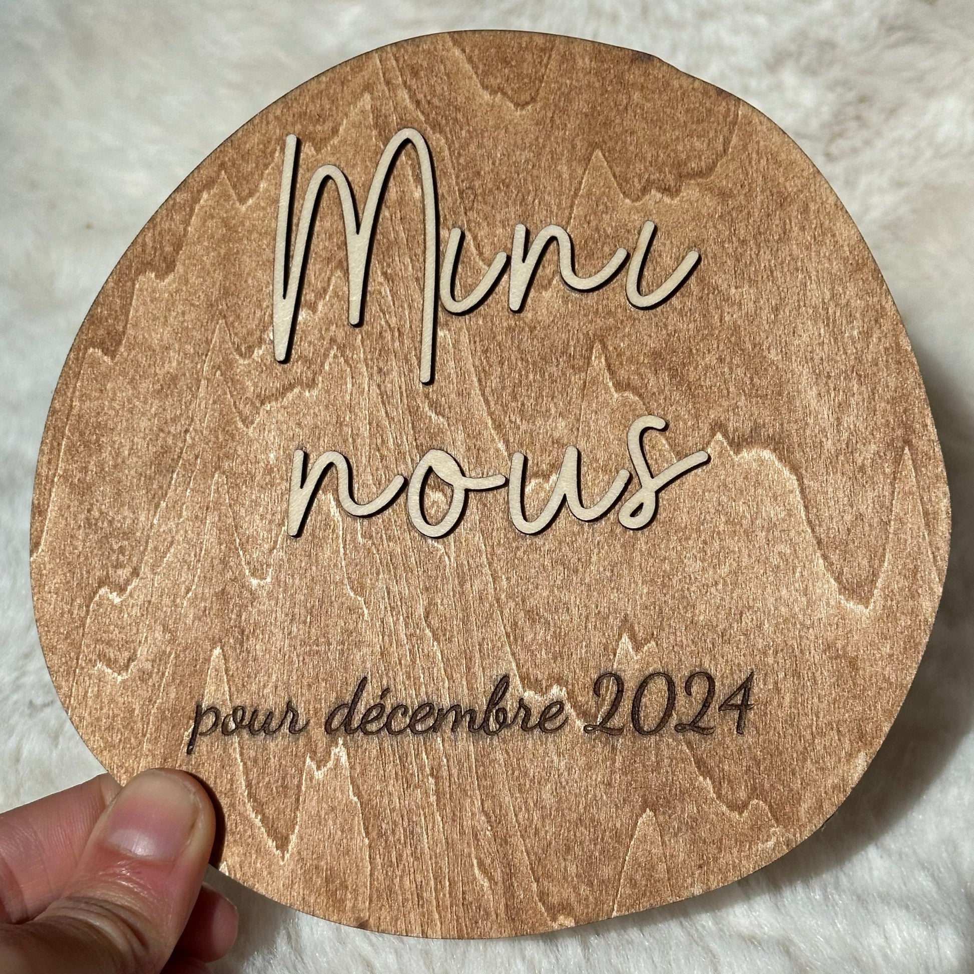 disque en bois "mini nous"