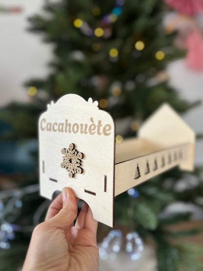 Lit de lutin farceur en bois personnalisé – accessoire Elf on the Shelf – décor Noël enfant.