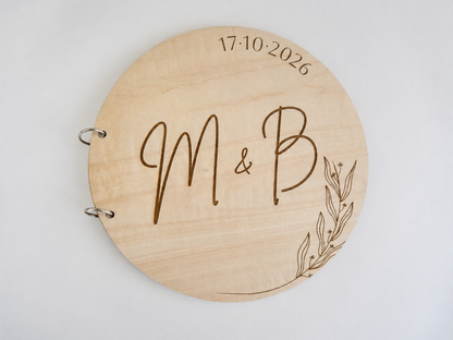 Livre d’or mariage en bois personnalisé – format rond
