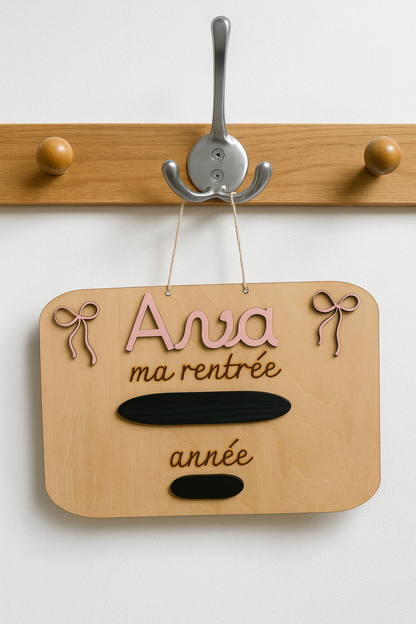 Pancarte personnalisée pour photo de rentrée scolaire