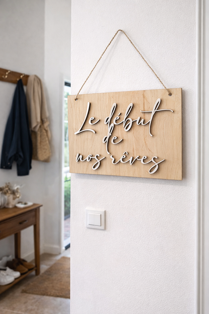 Pancarte en bois personnalisée – Citation murale en relief